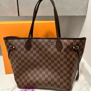 Louis Vuitton MM Neverfull Damier Ebene Rose Ballerine Interior